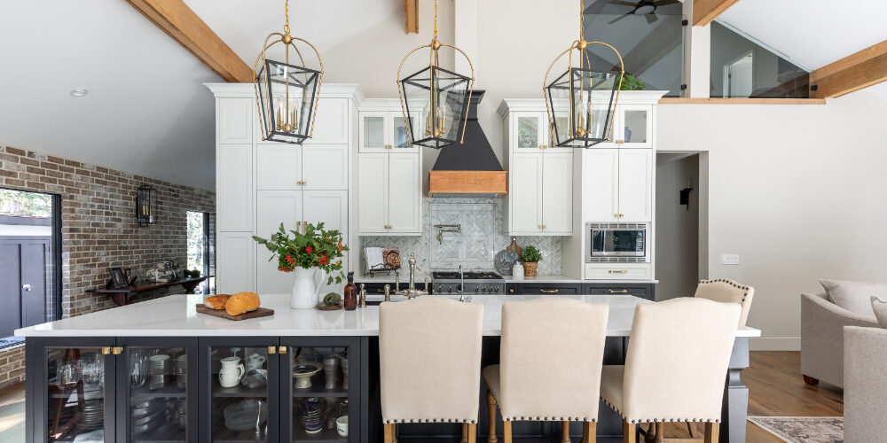 kitchen layout with an island for storage
