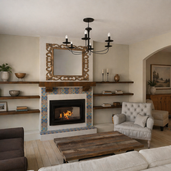 Tuscany Estates Spanish Revival Living Room Rendering